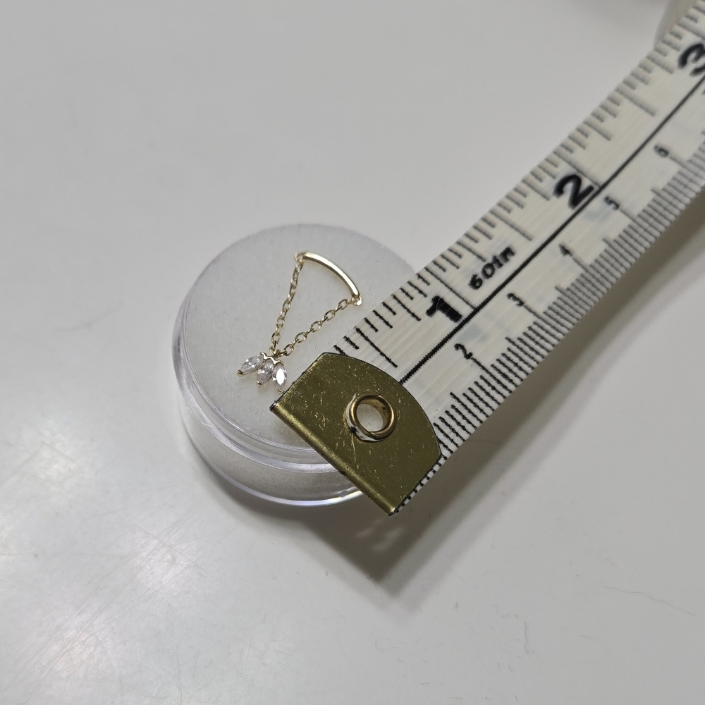 14k yellow gold single threadless end - Picture 6 of 6
